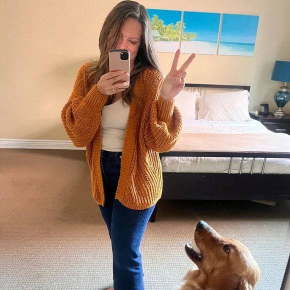 Abercrombie Orange Fall Cardigan-XL - Picture 9 of 9